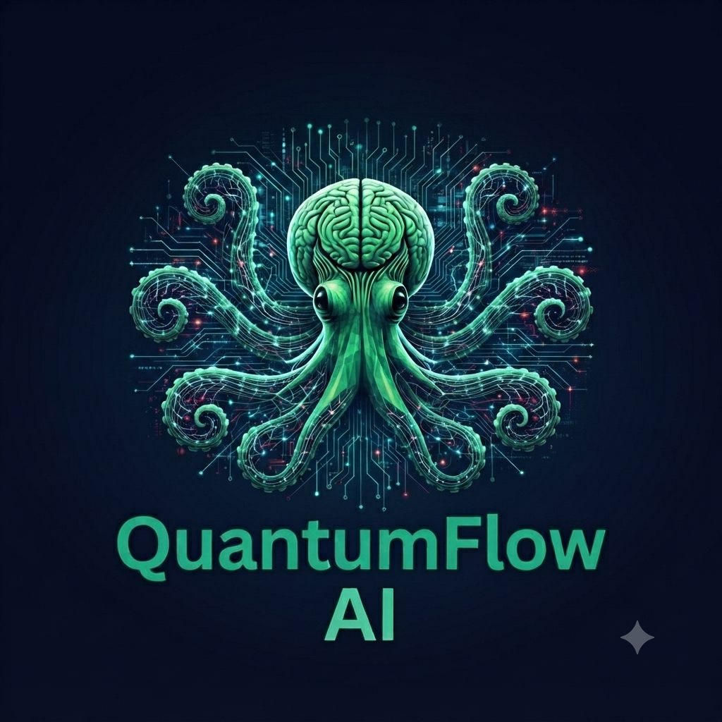 QuantumFlow AI — Premium Octopus Logo